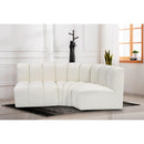  Manufacturer Color_Cream -- Arc 84" Cream Vegan Leather Upholstered 3 pc Modular Sectional IMAGE 2