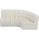  Manufacturer Color_Cream -- Arc 84" Cream Vegan Leather Upholstered 3 pc Modular Sectional IMAGE 3