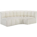  Manufacturer Color_Cream -- Arc 84" Cream Vegan Leather Upholstered 3 pc Modular Sectional IMAGE 4