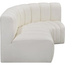  Manufacturer Color_Cream -- Arc 84" Cream Vegan Leather Upholstered 3 pc Modular Sectional IMAGE 5