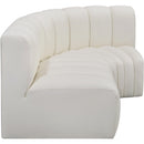 Meridian Arc Cream Vegan Leather 3 pc Modular Sectional IMAGE 5