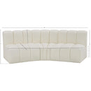  Manufacturer Color_Cream -- Arc 86" Cream Vegan Leather Upholstered 3 pc Modular Sectional IMAGE 11