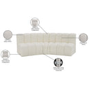  Manufacturer Color_Cream -- Arc 86" Cream Vegan Leather Upholstered 3 pc Modular Sectional IMAGE 12