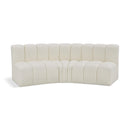  Manufacturer Color_Cream -- Arc 86" Cream Vegan Leather Upholstered 3 pc Modular Sectional IMAGE 1