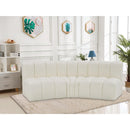  Manufacturer Color_Cream -- Arc 86" Cream Vegan Leather Upholstered 3 pc Modular Sectional IMAGE 2