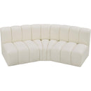  Manufacturer Color_Cream -- Arc 86" Cream Vegan Leather Upholstered 3 pc Modular Sectional IMAGE 3