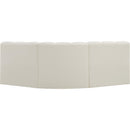  Manufacturer Color_Cream -- Arc 86" Cream Vegan Leather Upholstered 3 pc Modular Sectional IMAGE 6