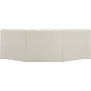 Meridian Arc Cream Vegan Leather 3 pc Modular Sectional IMAGE 6
