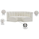  Manufacturer Color_Cream -- Arc 80" Cream Vegan Leather Upholstered 3 pc Modular Sectional IMAGE 12