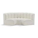  Manufacturer Color_Cream -- Arc 80" Cream Vegan Leather Upholstered 3 pc Modular Sectional IMAGE 1
