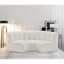  Manufacturer Color_Cream -- Arc 80" Cream Vegan Leather Upholstered 3 pc Modular Sectional IMAGE 2