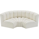  Manufacturer Color_Cream -- Arc 80" Cream Vegan Leather Upholstered 3 pc Modular Sectional IMAGE 3