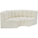  Manufacturer Color_Cream -- Arc 80" Cream Vegan Leather Upholstered 3 pc Modular Sectional IMAGE 4