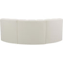 Meridian Arc Cream Vegan Leather 3 pc Modular Sectional IMAGE 6