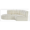  Manufacturer Color_Cream -- Arc 70" Cream Vegan Leather Upholstered 3 pc Modular Sectional IMAGE 11