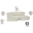  Manufacturer Color_Cream -- Arc 70" Cream Vegan Leather Upholstered 3 pc Modular Sectional IMAGE 12