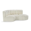  Manufacturer Color_Cream -- Arc 70" Cream Vegan Leather Upholstered 3 pc Modular Sectional IMAGE 1