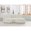  Manufacturer Color_Cream -- Arc 70" Cream Vegan Leather Upholstered 3 pc Modular Sectional IMAGE 2