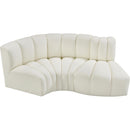  Manufacturer Color_Cream -- Arc 70" Cream Vegan Leather Upholstered 3 pc Modular Sectional IMAGE 3