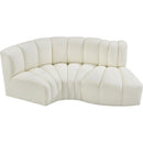 Meridian Arc Cream Vegan Leather 3 pc Modular Sectional IMAGE 3
