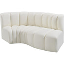  Manufacturer Color_Cream -- Arc 70" Cream Vegan Leather Upholstered 3 pc Modular Sectional IMAGE 4