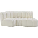  Manufacturer Color_Cream -- Arc 70" Cream Vegan Leather Upholstered 3 pc Modular Sectional IMAGE 5