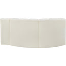 Meridian Arc Cream Vegan Leather 3 pc Modular Sectional IMAGE 6