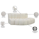  Manufacturer Color_Cream -- Arc 77" Cream Vegan Leather Upholstered 3 pc Modular Sectional IMAGE 11