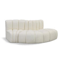  Manufacturer Color_Cream -- Arc 77" Cream Vegan Leather Upholstered 3 pc Modular Sectional IMAGE 1