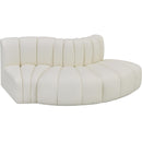  Manufacturer Color_Cream -- Arc 77" Cream Vegan Leather Upholstered 3 pc Modular Sectional IMAGE 3