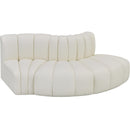 Meridian Arc Cream Vegan Leather 3 pc Modular Sectional IMAGE 3