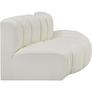 Manufacturer Color_Cream -- Arc 77" Cream Vegan Leather Upholstered 3 pc Modular Sectional IMAGE 4