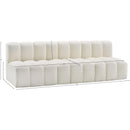  Manufacturer Color_Cream -- Arc 89.5" Cream Vegan Leather Upholstered 3 pc Modular Sectional IMAGE 11