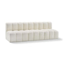  Manufacturer Color_Cream -- Arc 89.5" Cream Vegan Leather Upholstered 3 pc Modular Sectional IMAGE 1
