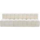  Manufacturer Color_Cream -- Arc 89.5" Cream Vegan Leather Upholstered 3 pc Modular Sectional IMAGE 3