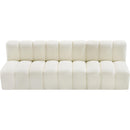  Manufacturer Color_Cream -- Arc 89.5" Cream Vegan Leather Upholstered 3 pc Modular Sectional IMAGE 4