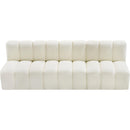 Meridian Arc Cream Vegan Leather 3 pc Modular Sectional IMAGE 4
