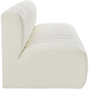  Manufacturer Color_Cream -- Arc 89.5" Cream Vegan Leather Upholstered 3 pc Modular Sectional IMAGE 5