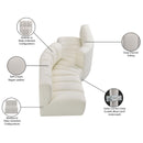 Meridian Arc Cream Vegan Leather 4 pc Modular Sectional IMAGE 11