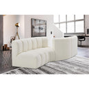  Manufacturer Color_Cream -- Arc 108" Cream Vegan Leather Upholstered 4 pc Modular Sectional IMAGE 2