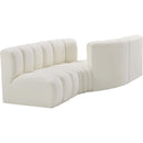  Manufacturer Color_Cream -- Arc 108" Cream Vegan Leather Upholstered 4 pc Modular Sectional IMAGE 3