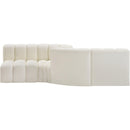 Meridian Arc Cream Vegan Leather 4 pc Modular Sectional IMAGE 5