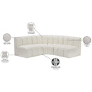 Manufacturer Color_Cream -- Arc 103" Cream Vegan Leather Upholstered 4 pc Modular Sectional IMAGE 12