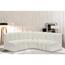  Manufacturer Color_Cream -- Arc 103" Cream Vegan Leather Upholstered 4 pc Modular Sectional IMAGE 2