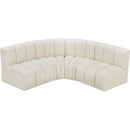  Manufacturer Color_Cream -- Arc 103" Cream Vegan Leather Upholstered 4 pc Modular Sectional IMAGE 3