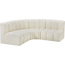  Manufacturer Color_Cream -- Arc 103" Cream Vegan Leather Upholstered 4 pc Modular Sectional IMAGE 4
