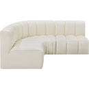  Manufacturer Color_Cream -- Arc 103" Cream Vegan Leather Upholstered 4 pc Modular Sectional IMAGE 5