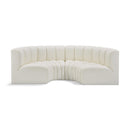  Manufacturer Color_Cream -- Arc 88" Cream Vegan Leather Upholstered 4 pc Modular Sectional IMAGE 1