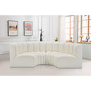 Manufacturer Color_Cream -- Arc 88" Cream Vegan Leather Upholstered 4 pc Modular Sectional IMAGE 2