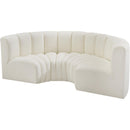  Manufacturer Color_Cream -- Arc 88" Cream Vegan Leather Upholstered 4 pc Modular Sectional IMAGE 4